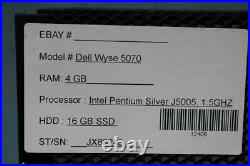 T769- Lot of 4- Dell Wyse 5070 Thin Client Intel 1.5GHZ 4GB DDR4 16GB eMMC WiFi