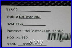 T771-Lot of 4-Dell Wyse 5070 Thin Client Celeron J4105 1.5GHZ 4GB DDR4 16GB eMMC