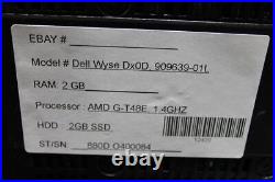 T805-Lot of 10Wyse Dell Dx0D Thin Client AMD G-T48E Dual Core 1.40GHz 2RAM 2 SD