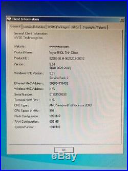 Wyse R90L Thin Client 909527-21L Windows XPE 5.01 1.0G 2GF/1GR US Brand New
